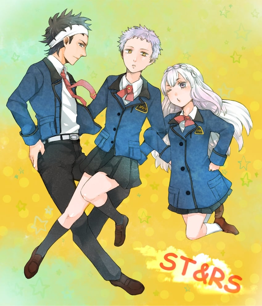 fukami fitzgerald arashi, marka m, and yulia m (st&rs) drawn by chikin_maro