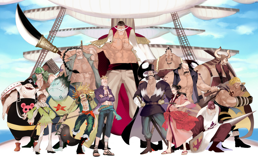 marco, edward newgate, izou, jozu, rakuyou, and 12 more (one piece) drawn by roco64