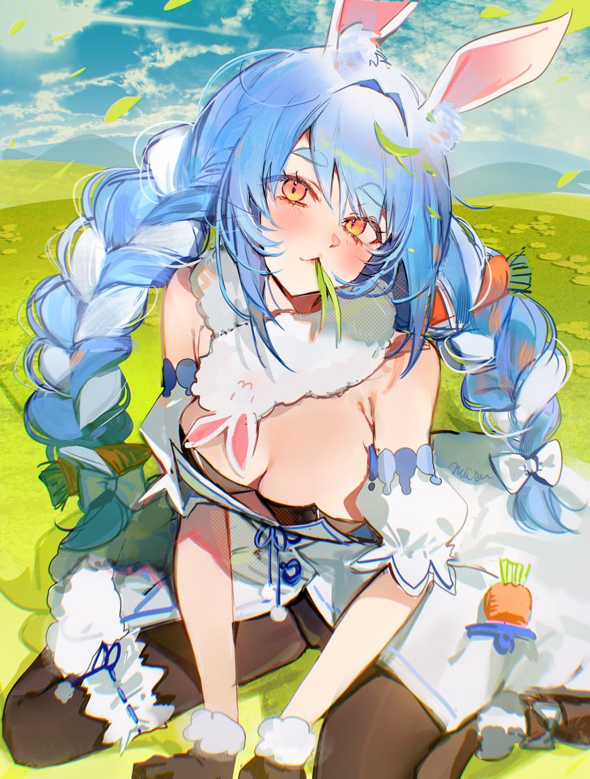 usada pekora and don-chan (hololive) drawn by misu_(miisuuu)