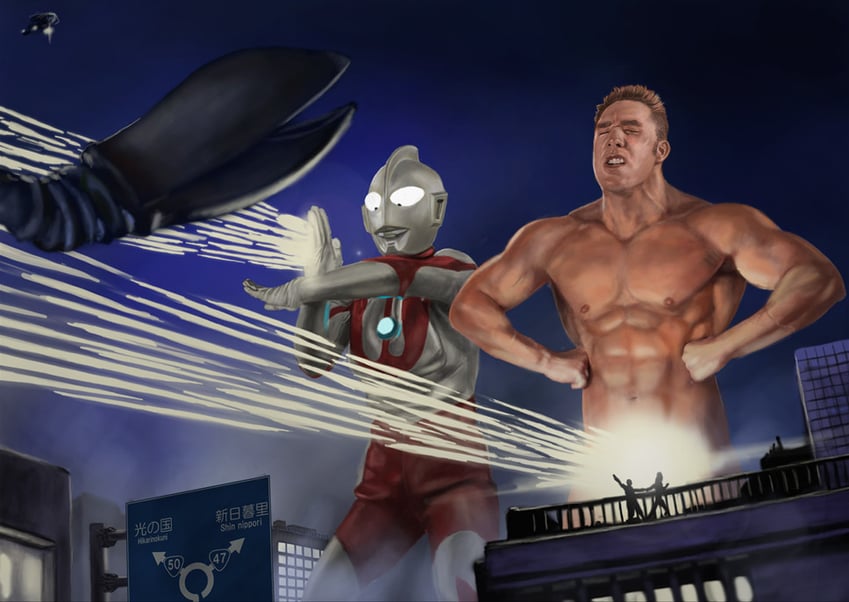 ultraman, billy herrington, and baltan seijin (ultra series and 2 more) drawn by zeze
