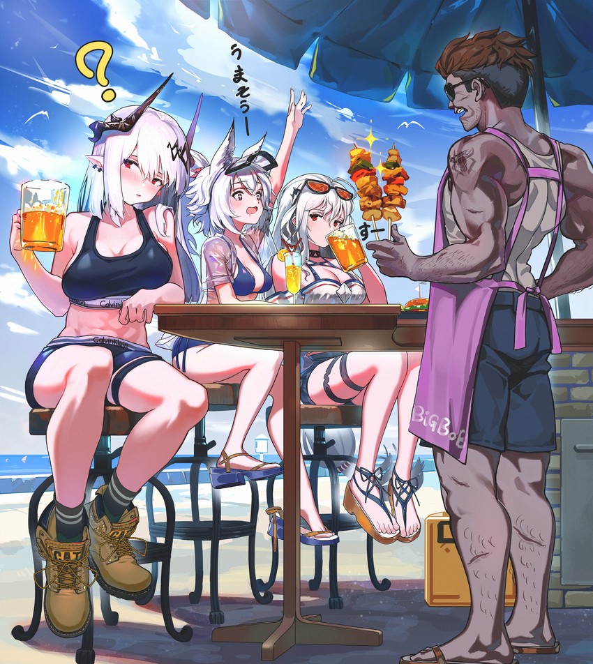 skadi, mudrock, grani, and big bob (arknights) drawn by gaanc_23_(tomosuge)