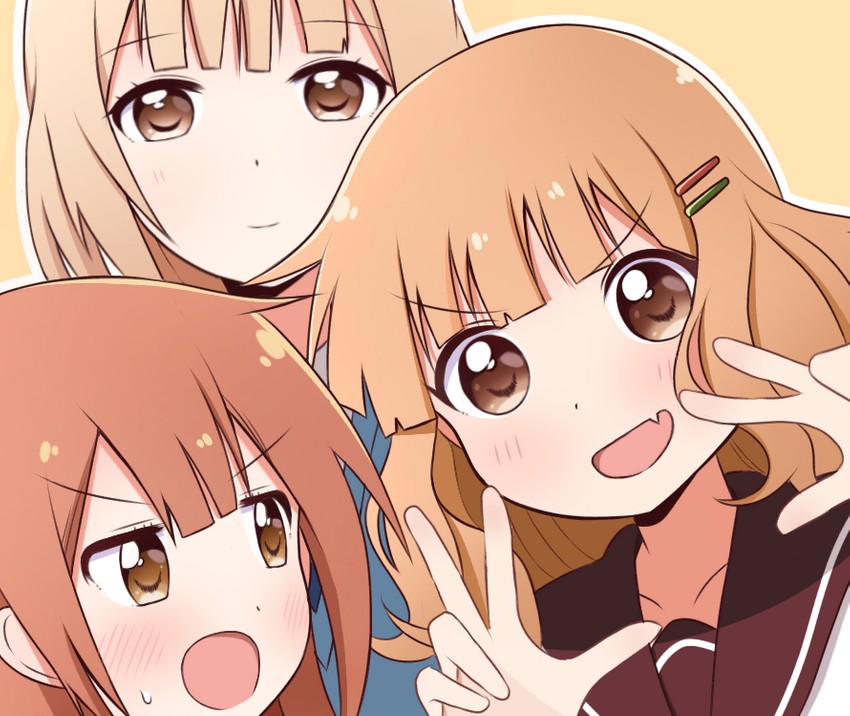 oomuro sakurako, oomuro hanako, and oomuro nadeshiko (yuruyuri and 1 more) drawn by goron_(phde2424)