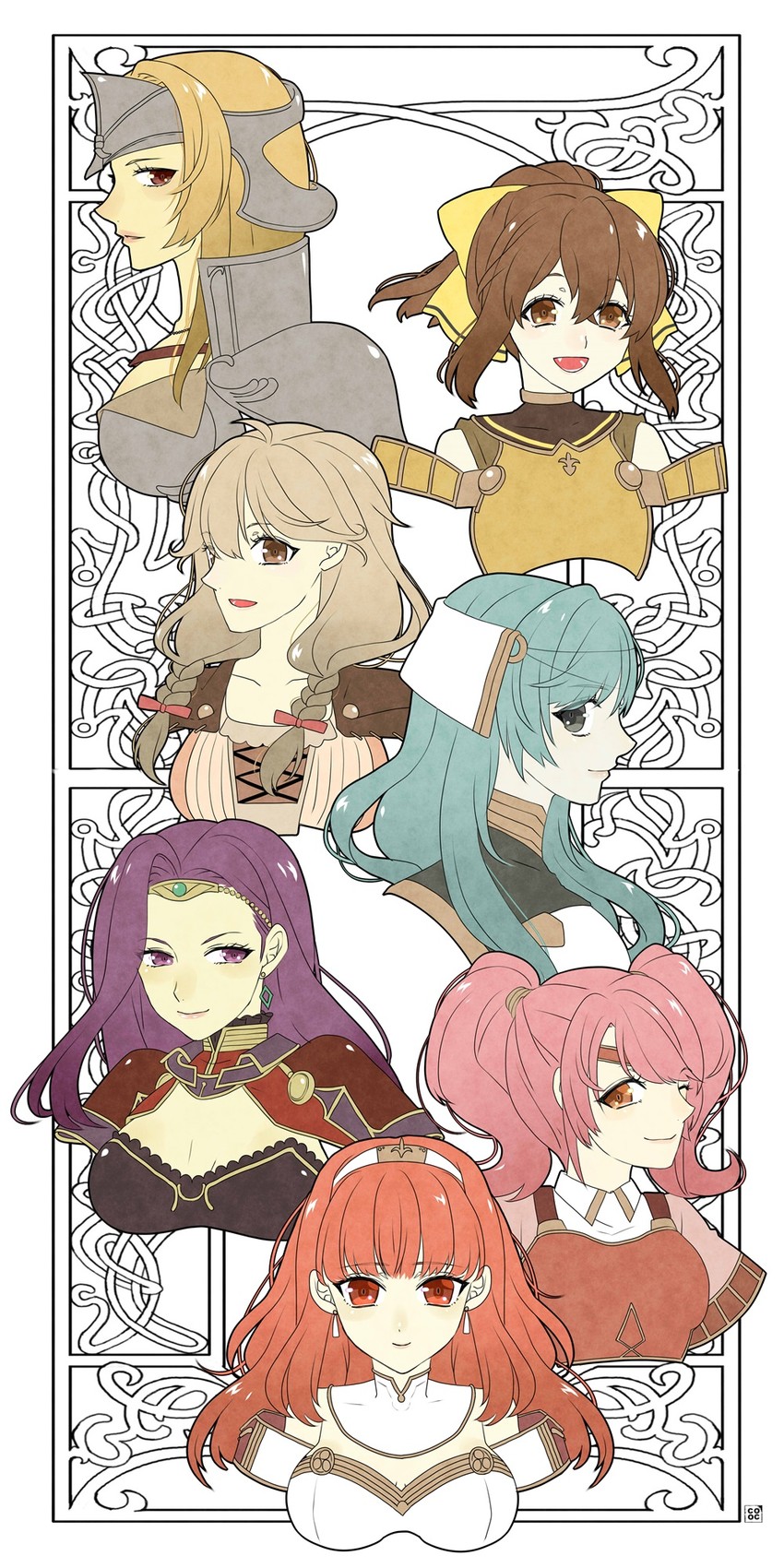 celica, delthea, sonya, faye, mae, and 2 more (fire emblem and 1 more) drawn by kaiji0324
