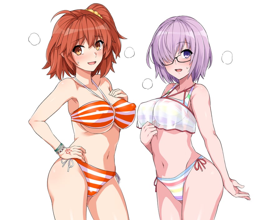 mash kyrielight and fujimaru ritsuka (fate and 1 more) drawn by haruhisky