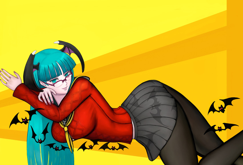 morrigan aensland and amagi yukiko (persona and 2 more) drawn by ark_(morita_hitomi)