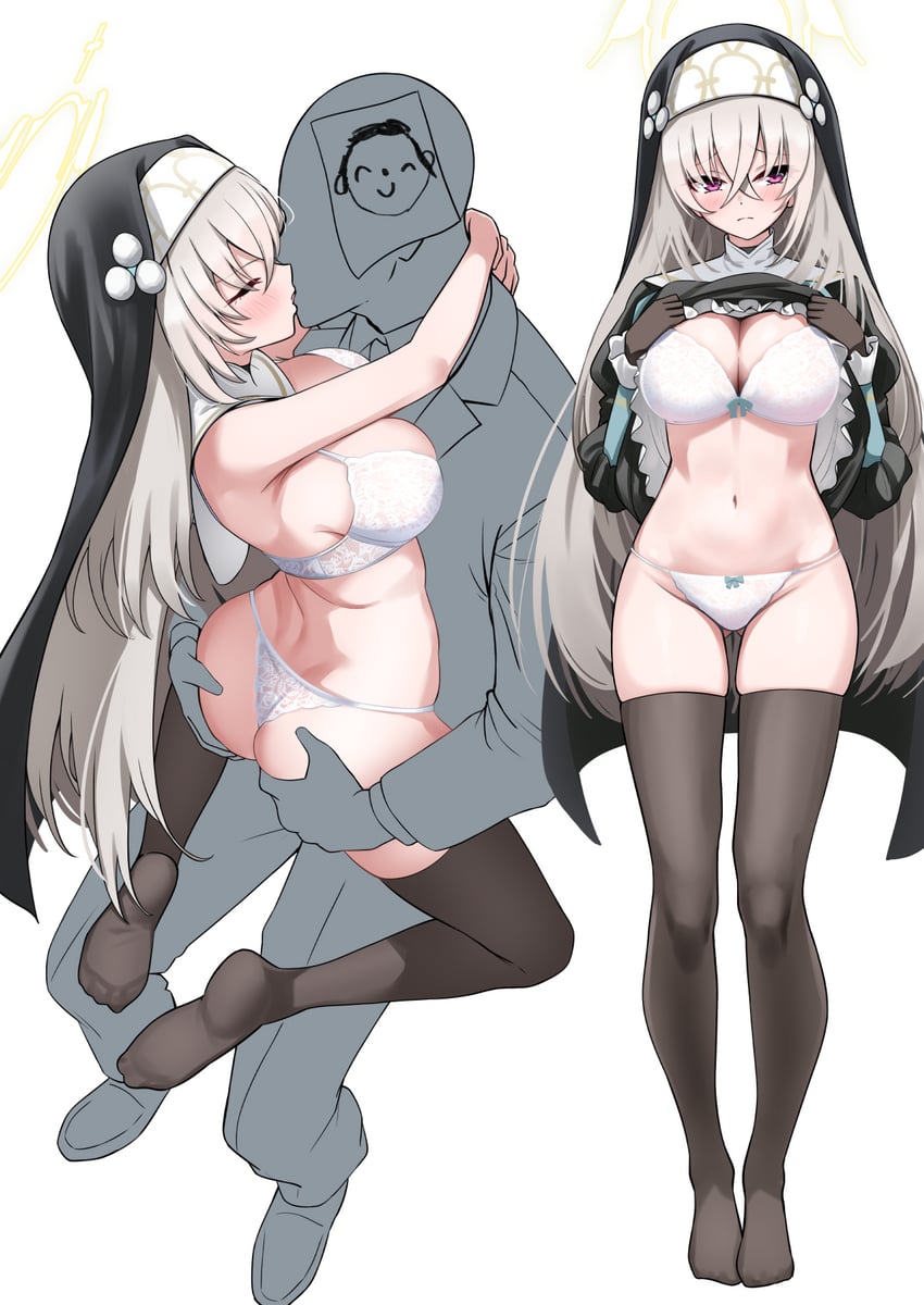 sensei, doodle sensei, and sakurako (blue archive) drawn by herohero_(higashi_no_dou)