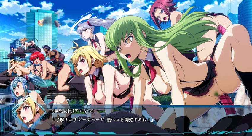 c.c., kouzuki kallen, nadia la arwall, hoshino ruri, shidou hikaru, and 2 more (code geass and 4 more) drawn by daiaru