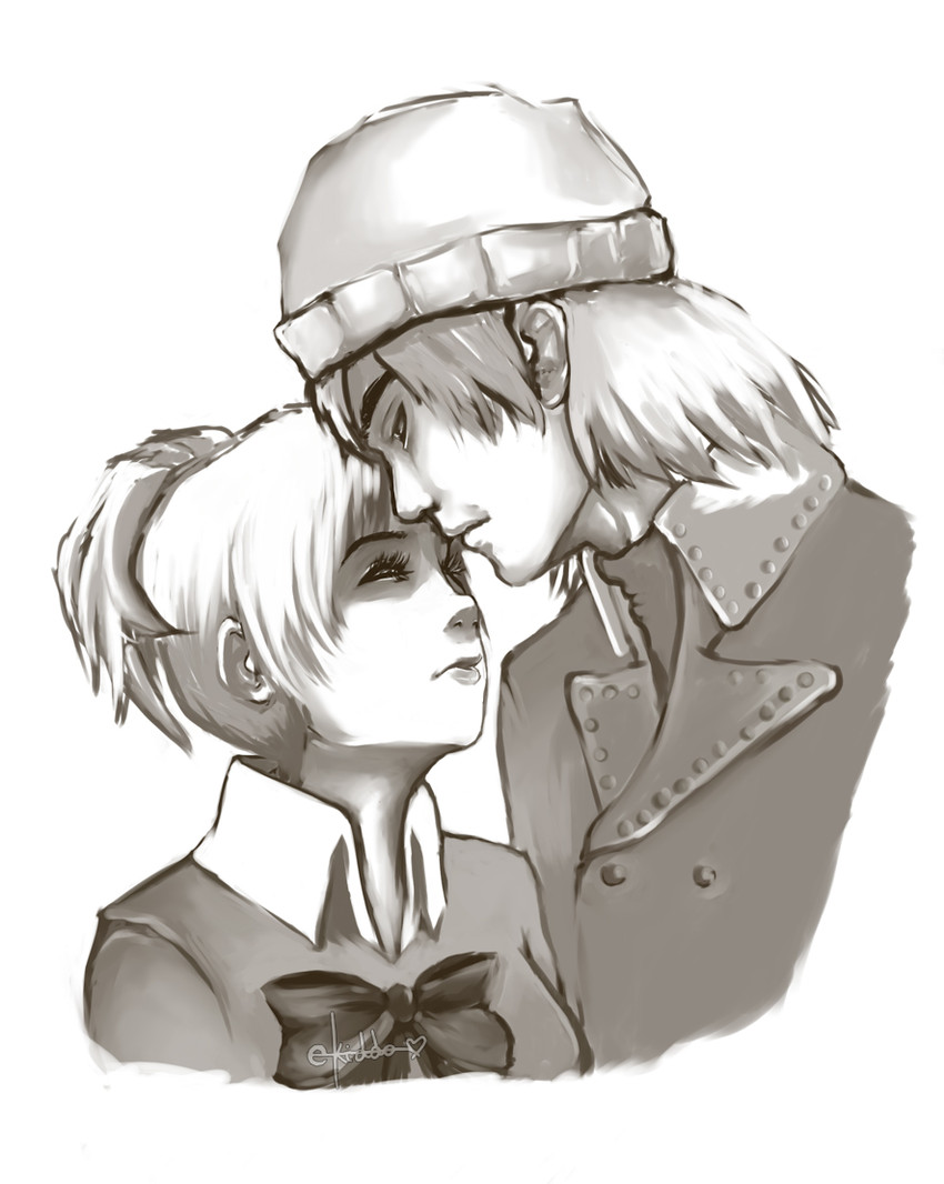 shiomi kotone and aragaki shinjirou (persona and 2 more) drawn by eve_ko