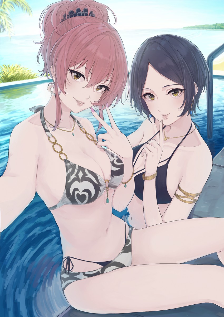 jougasaki mika and hayami kanade (idolmaster and 1 more) drawn by peppe