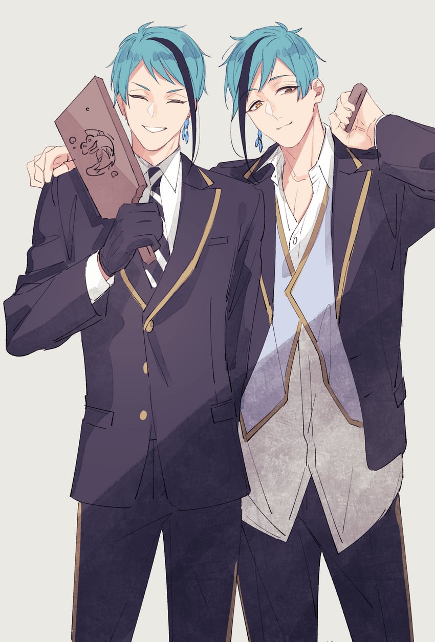 floyd leech and jade leech (twisted wonderland) drawn by michihito