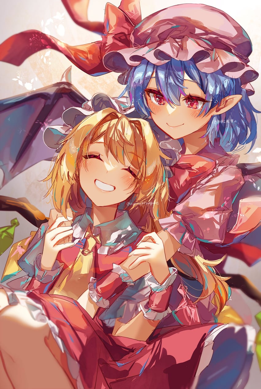 remilia scarlet and flandre scarlet (touhou) drawn by ayatsuki_sugure