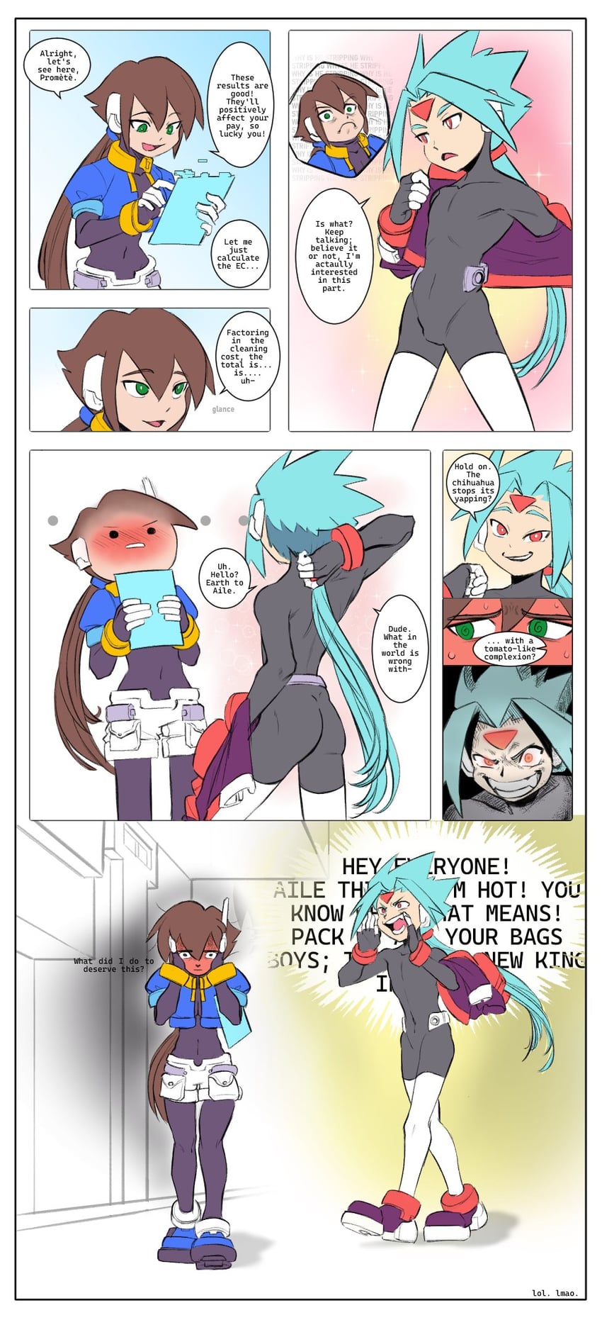 aile and prometheus (mega man and 2 more) drawn by unknownersirius