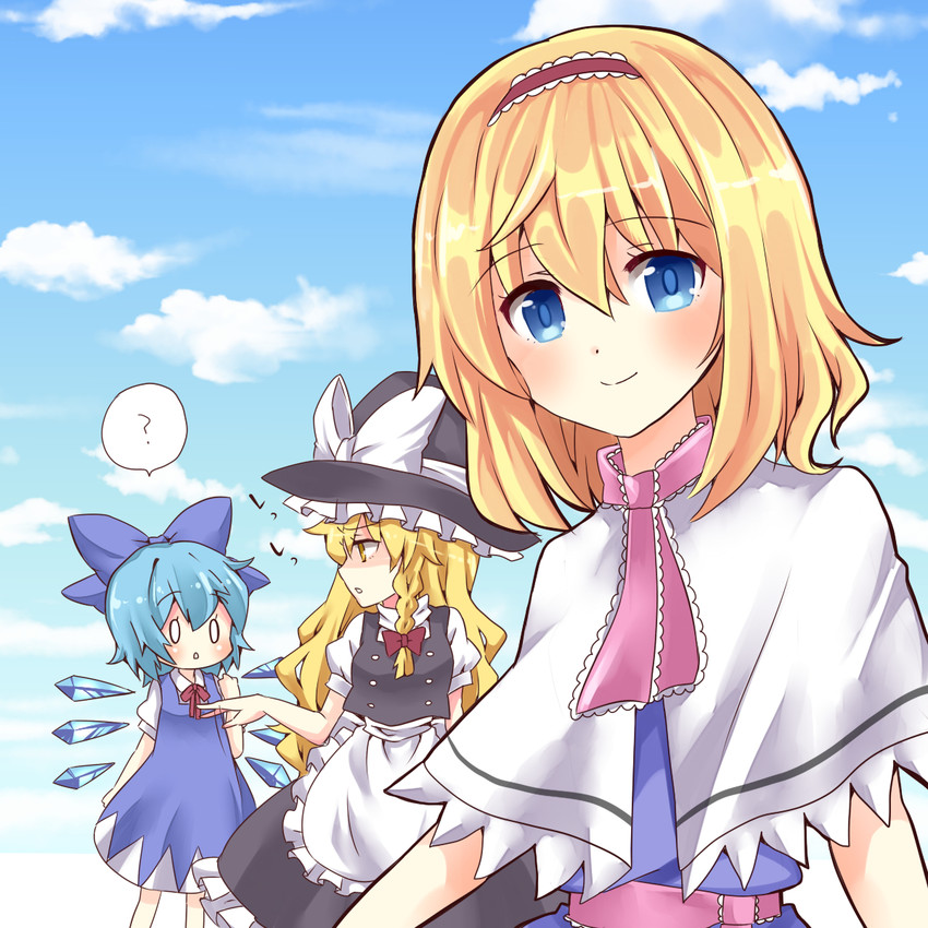 kirisame marisa, alice margatroid, and cirno (touhou) drawn by chako_(chakoxxx)
