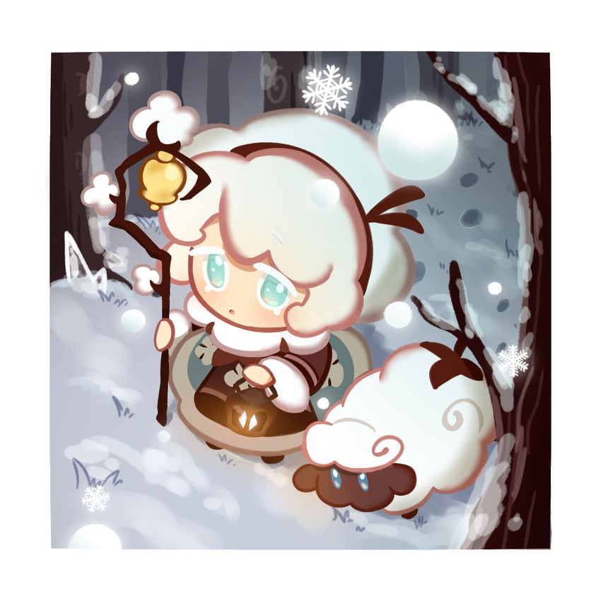 cotton cookie and cream cotton sheep (cookie run and 1 more) drawn by gimt5n