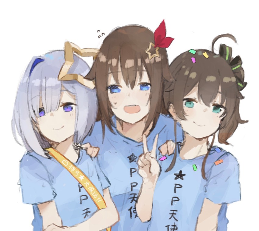 amane kanata, natsuiro matsuri, and tokino sora (hololive) drawn by kase_(kurimuzone_oruta)