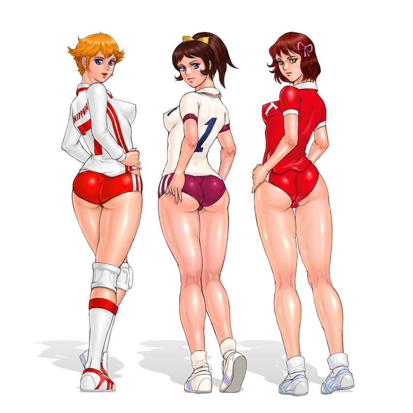 ayuhara kozue, mimi hijiiri, and hazuki you (attack no 1 and 2 more) drawn by zen_and_retro