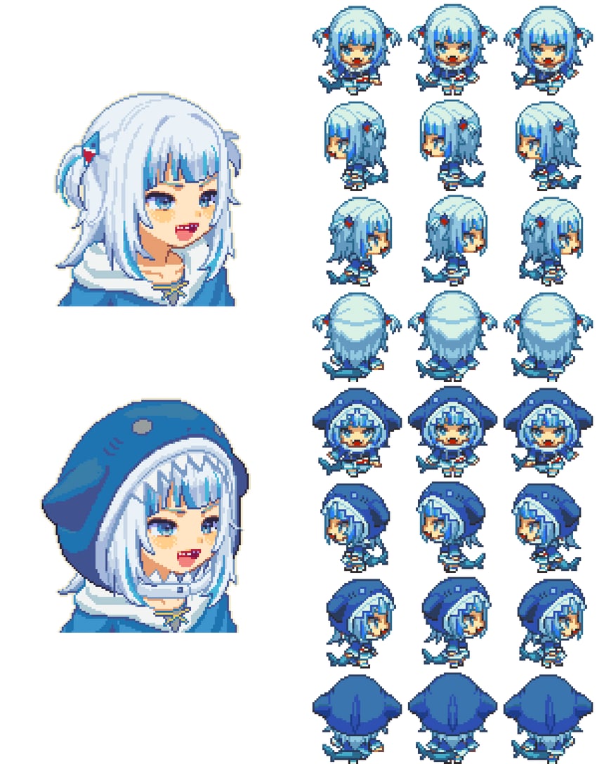 gawr gura (hololive and 1 more) drawn by tengu_nouzu