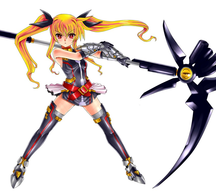 fate testarossa and bardiche (lyrical nanoha and 3 more) drawn by gao_(naodayo)