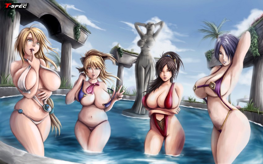 isabella valentine, cassandra alexandra, sophitia alexandra, and taki (soulcalibur) drawn by t-spec
