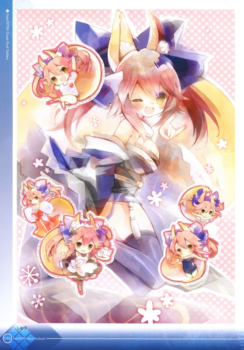 tamamo and tamamo no mae (fate and 1 more) drawn by shimeko