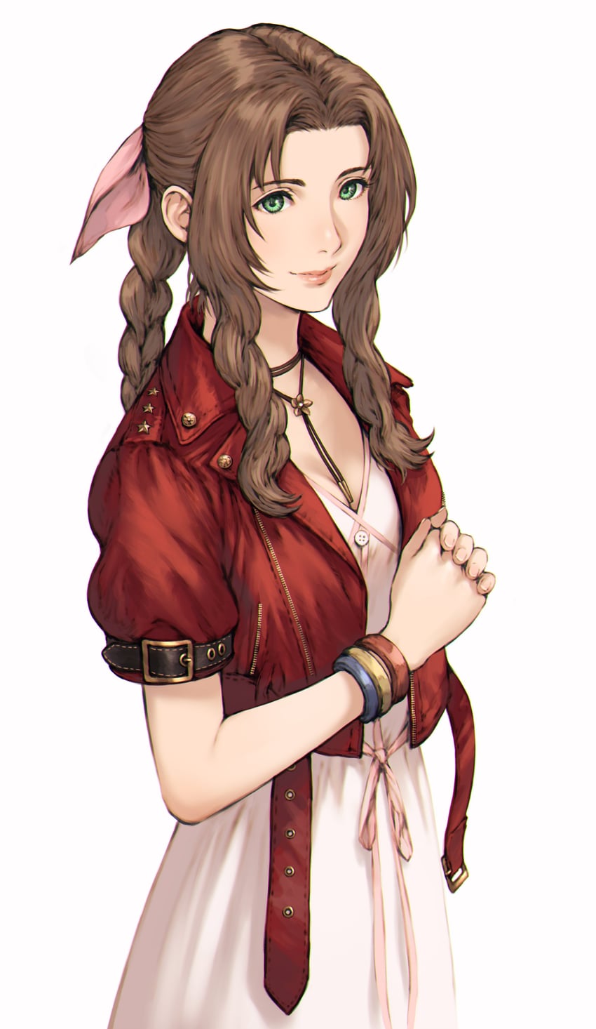 aerith gainsborough (final fantasy and 2 more) drawn by makimura_shunsuke