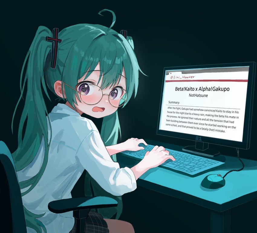 hatsune miku (vocaloid and 2 more) drawn by fini_hoover