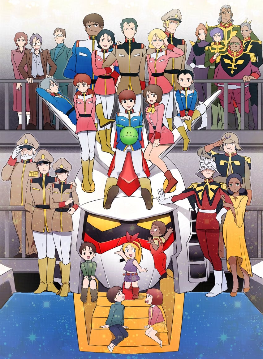haro, char aznable, rx-78-2 gundam, amuro ray, sayla mass, and 25 more (gundam and 1 more) drawn by oh_syz
