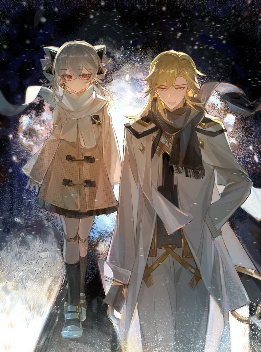 prometheus and void archives (honkai and 1 more) drawn by qieazhibingjiling