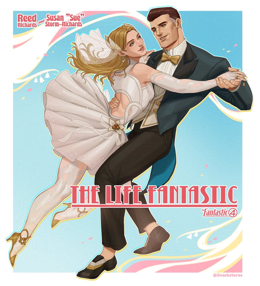 sue storm and reed richards (marvel and 2 more) drawn by snackstores