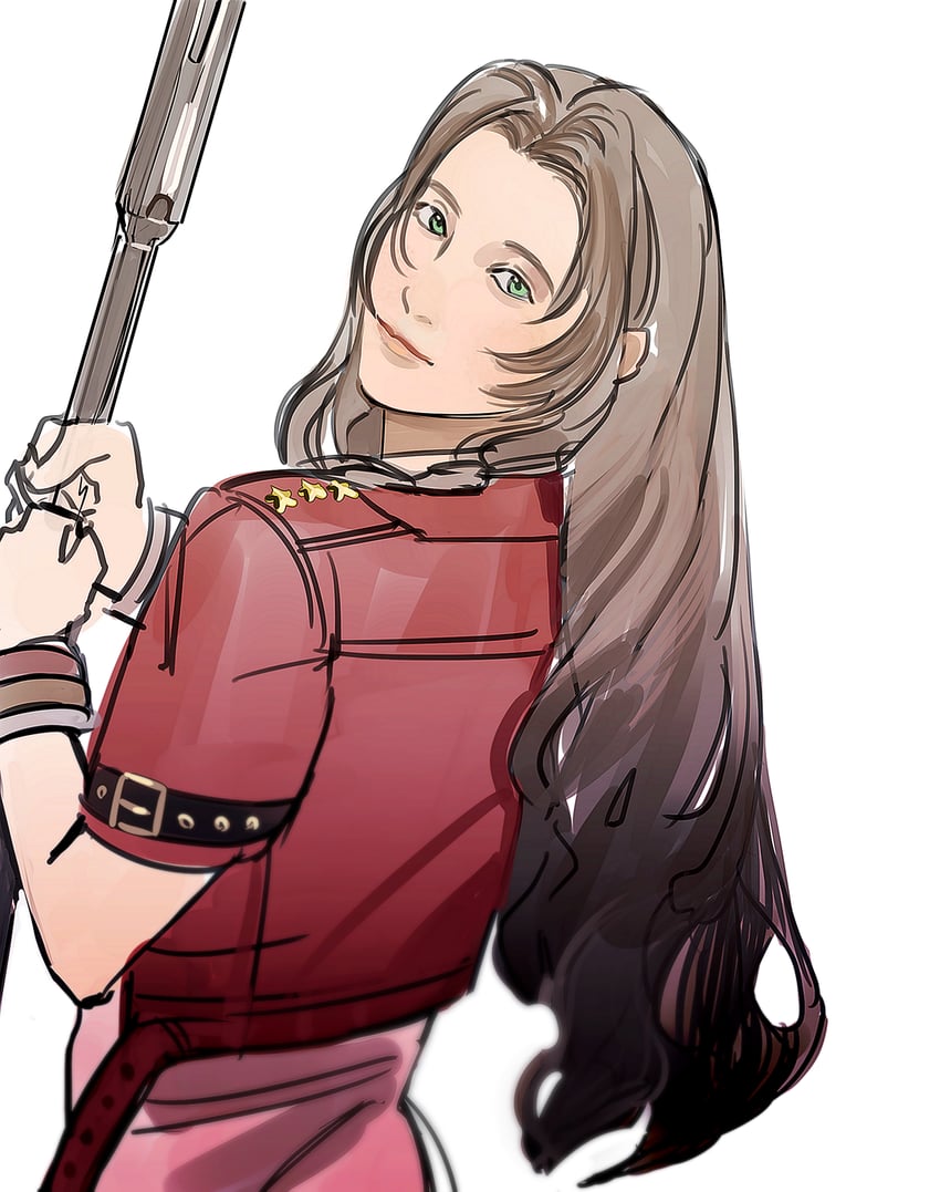 aerith gainsborough (final fantasy and 3 more) drawn by newb_ff7r