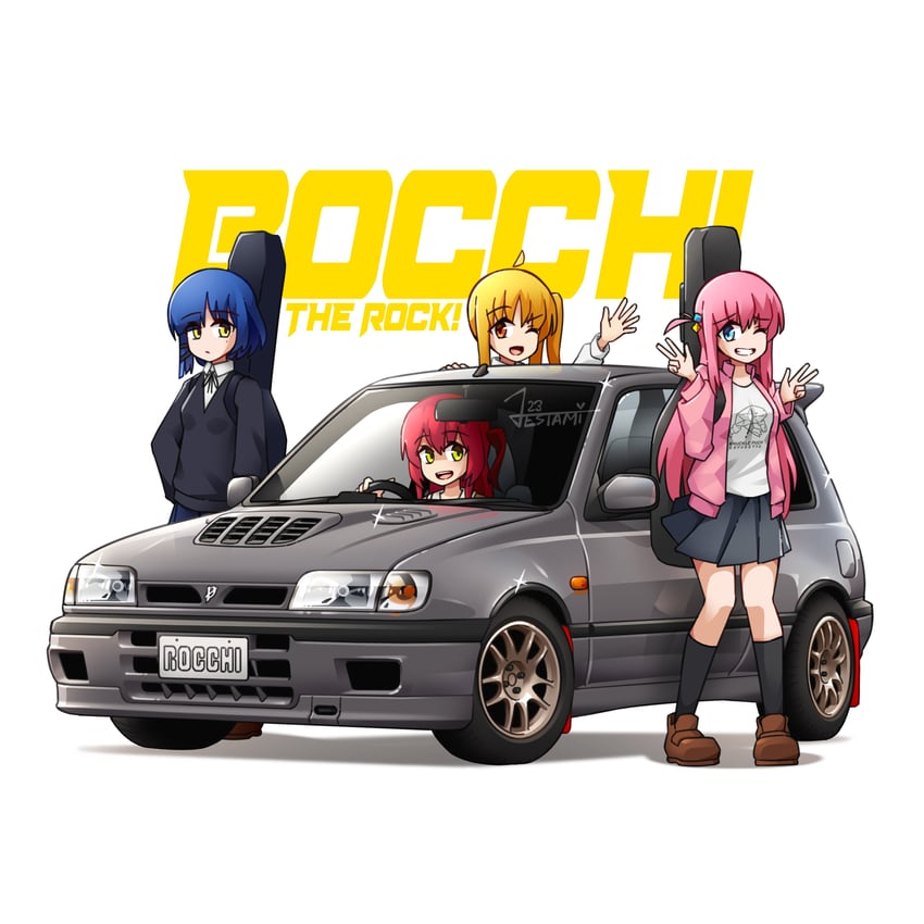 gotoh hitori, kita ikuyo, ijichi nijika, and yamada ryo (bocchi the rock!) drawn by jestami