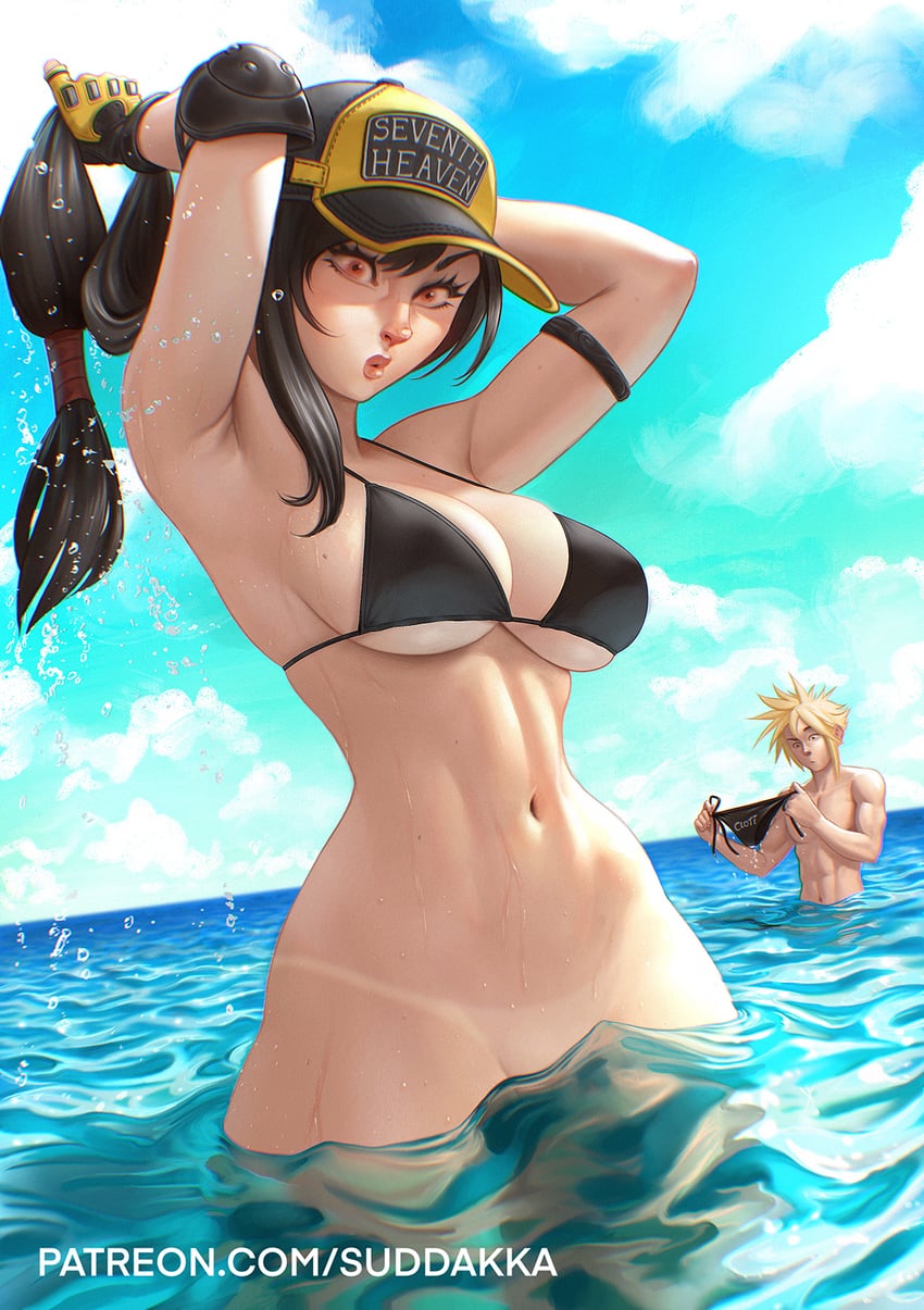 tifa lockhart and cloud strife (final fantasy and 2 more) drawn by suddakka
