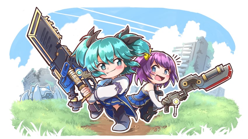 suzuki chinami and kawanabe nazuna (assault lily) drawn by nabezoko_no_okoge