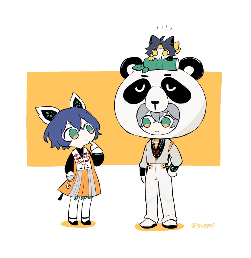 asaba harumasa, belle, and wise (zenless zone zero) drawn by soppos