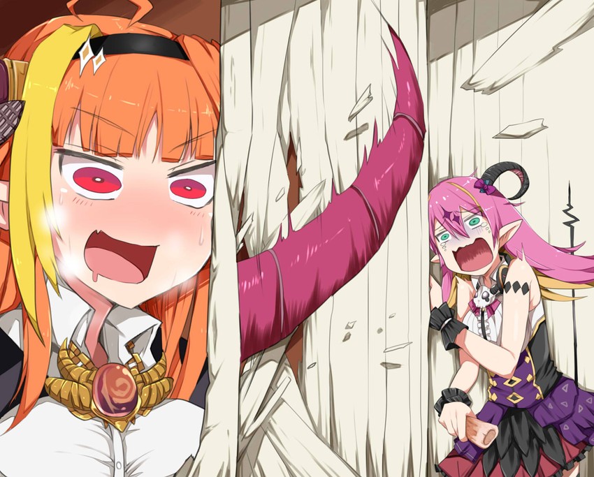 kiryu coco and mano aloe (hololive and 1 more) drawn by mafuri