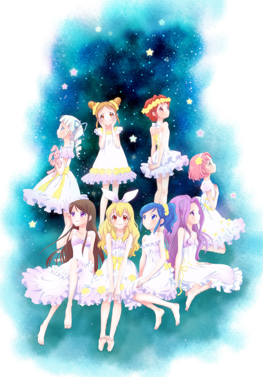 hoshimiya ichigo, kiriya aoi, todo yurika, shibuki ran, arisugawa otome, and 3 more (aikatsu!) drawn by chiririn