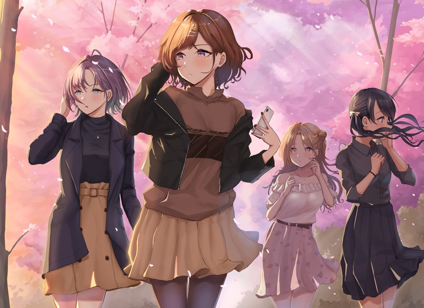 higuchi madoka, asakura toru, fukumaru koito, and ichikawa hinana (idolmaster and 1 more) drawn by shougun_(chuckni1)
