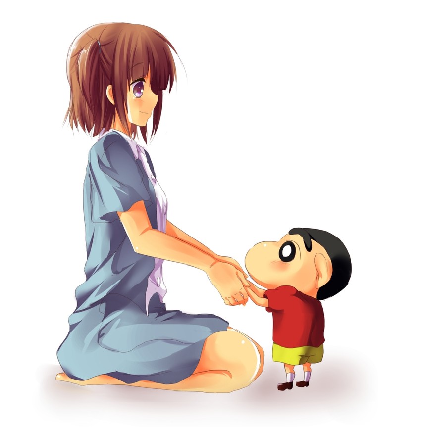 nohara shinnosuke and tsubaki (crayon shin-chan and 1 more) drawn by momijiko