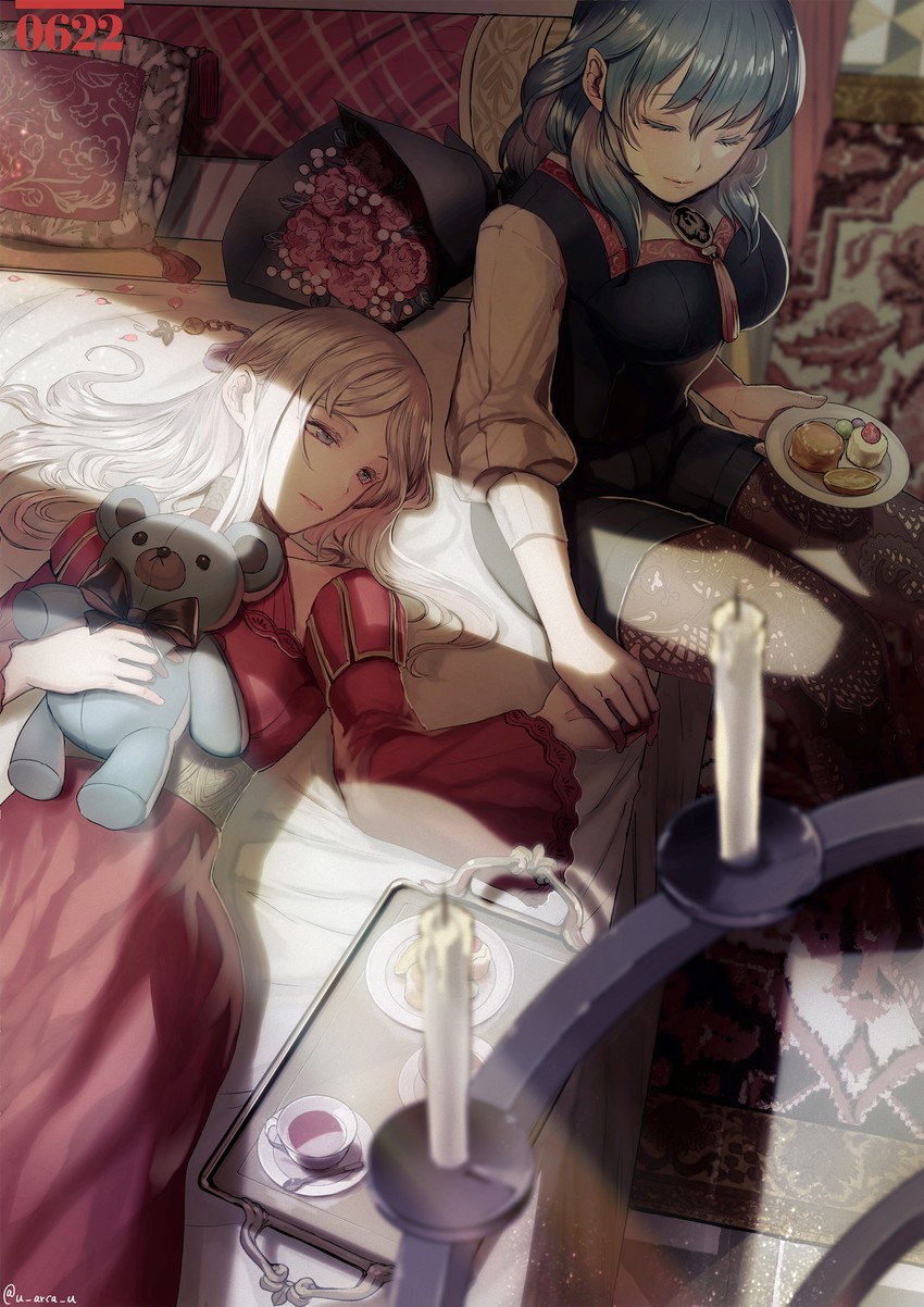 female byleth and edelgard von hresvelg (fire emblem and 1 more) drawn by u_arca_u