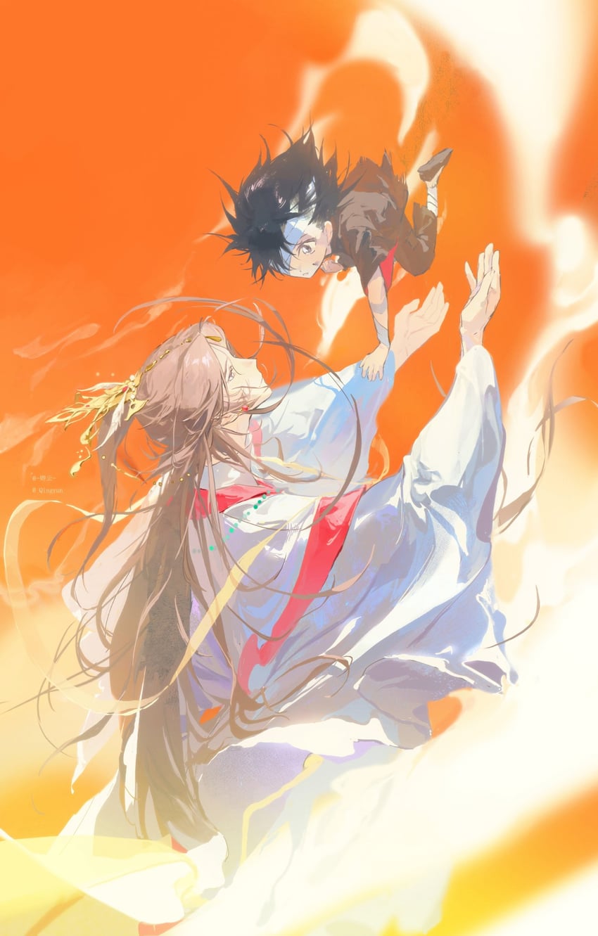 xie lian and hua cheng (tianguan cifu) drawn by qingyun