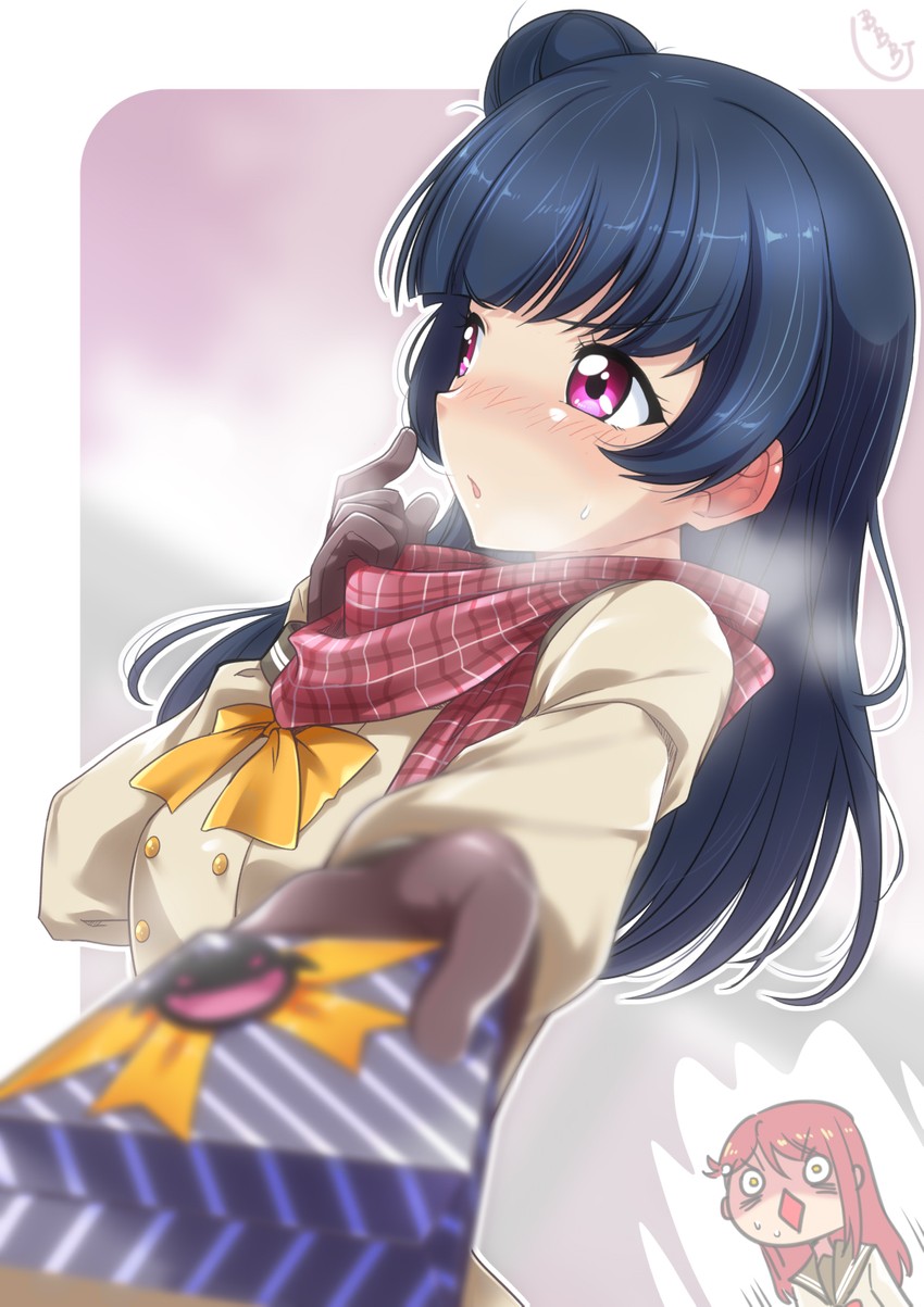 tsushima yoshiko and sakurauchi riko (love live! and 1 more) drawn by bunji