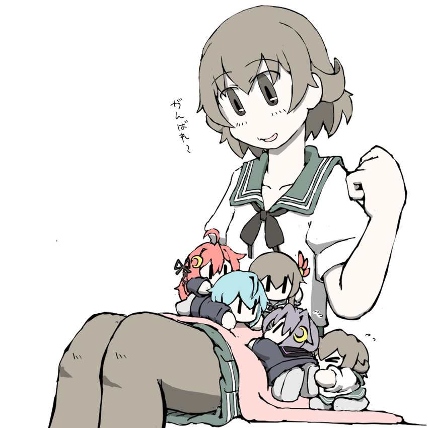 uzuki, mutsuki, kisaragi, yayoi, and minazuki (kantai collection) drawn by task_(s_task80)
