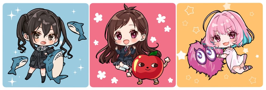 yumemi riamu, sunazuka akira, tsujino akari, and ringorou (idolmaster and 1 more) drawn by rino_cnc