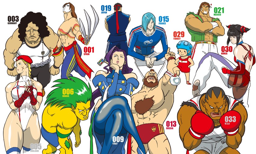 cammy white, han juri, ryu, zangief, rose, and 7 more (street fighter) drawn by nappii_(nappy_happy)