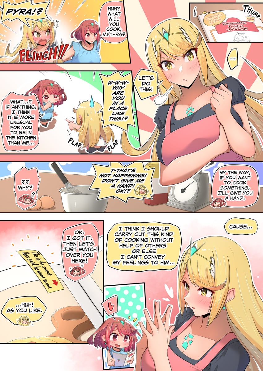 pyra and mythra (xenoblade chronicles and 1 more) drawn by osora_(judithandlilith)