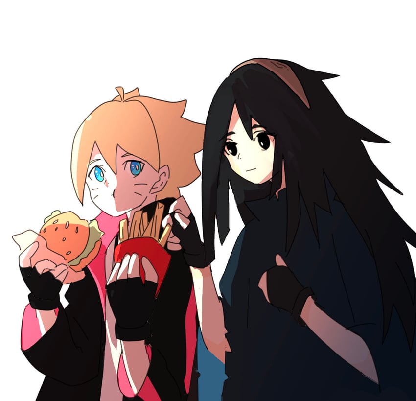 uzumaki boruto and uchiha nanashi (naruto and 1 more) drawn by losia