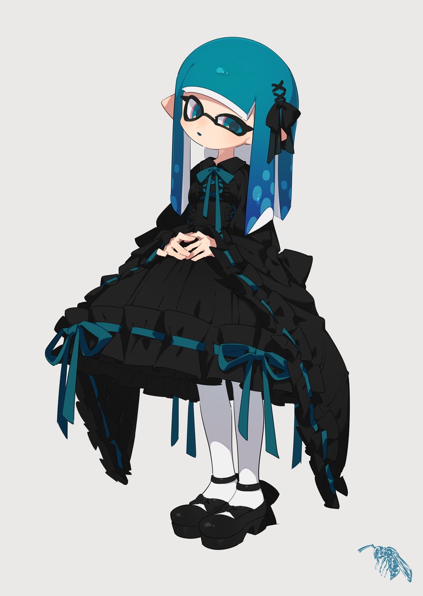 inkling player character and inkling girl (splatoon) drawn by surume01417