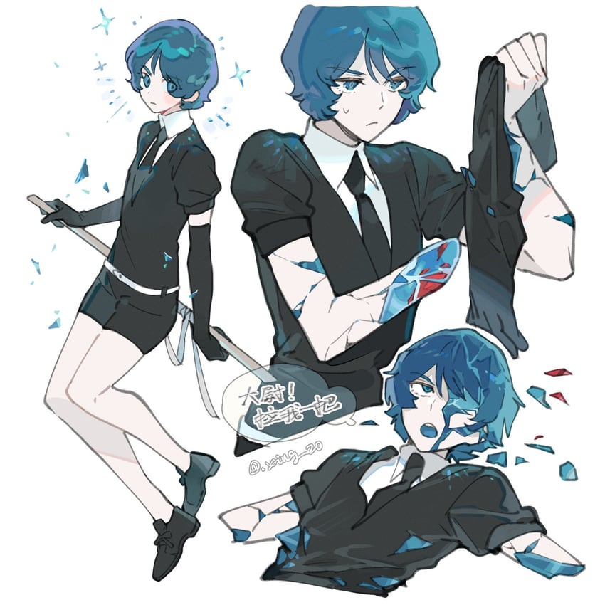 phosphophyllite and kamille bidan (gundam and 2 more) drawn by xing_20