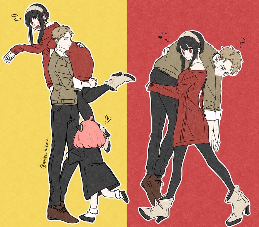 yor briar, anya, twilight, and bond (spy x family) drawn by umini_ikukara