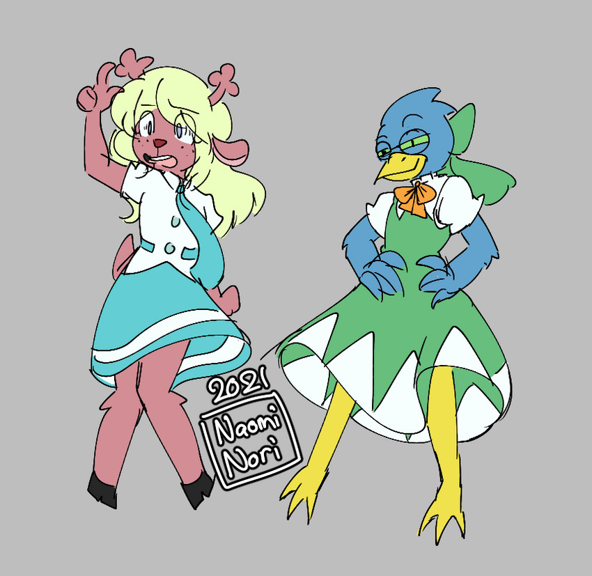 cirno, reisen udongein inaba, noelle holiday, and berdly (touhou and 1 more) drawn by naominori